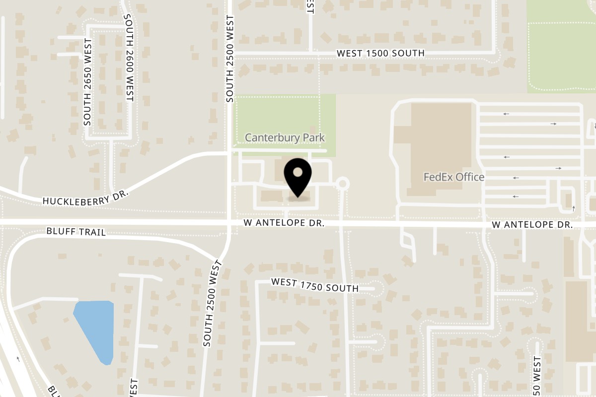Map showing the location of The Bird Syracuse on 2432 W 1700 S suite A1 in Syracuse